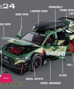 124 Audi Rs6 Sports Diecast Model Car Lights Sounds