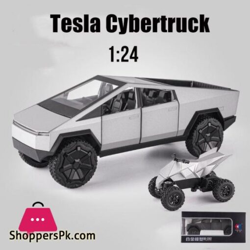 124 Scale Cybertruck Model Toy Pull Back Pick Up Truck with Sound and Light