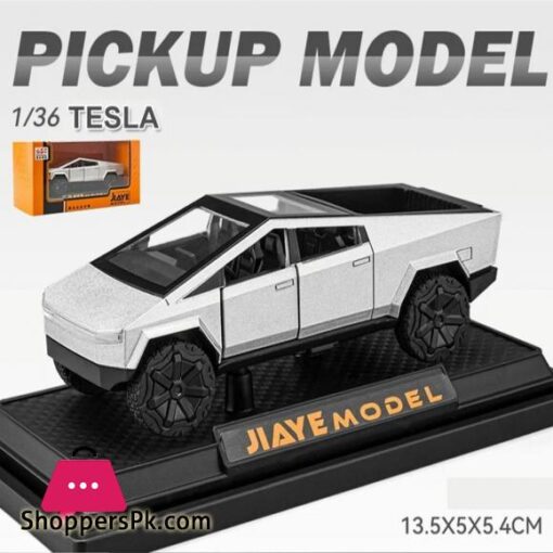 136 Tesla Cybertruck Alloy Car Model Diecasts Vehicles Pickup CAR Sound Light