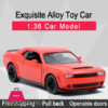 1:36 Dodge Challenger Srt Demon Sports Car Alloy Diecast Car Model Toy With Pull Back For Children Gifts Toy Collection