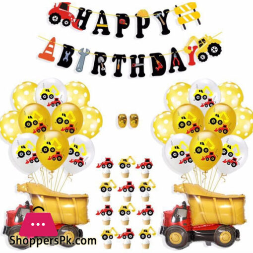 1Set Latex Kids Engineering Car Dot Balloon Boys Theme Birthday Party Gift Decor