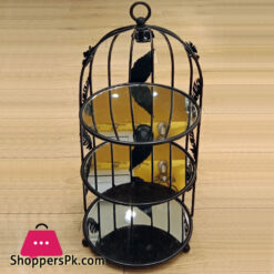 3 Layer Makeup Organizer Bird Cage Shape Elegant Mirror Make Up Vanity Tray