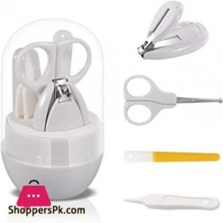 4 In 1 Baby Nail Clipper Baby Grooming Kit Baby Manicure Set With Nail Scissors Nail Clipper Nail File And Nose Tweezer For Newborn Toddler Toes Fingernails Care Trim Polish Kit Set For Baby