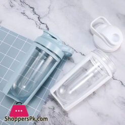 600Ml Protein Shaker Bottle Sports Water Cup With Whisk Mixing Ball Screw On Lid Leak Proof