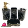 Bathroom Set Marble Black Set Of 4Pcs