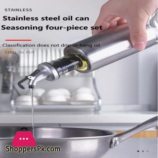 Cooking Seasoning Oil Bottle Glass Oil And Vinegar Dispenser Senior Stainless Steel Glass Oil Storage Bottle