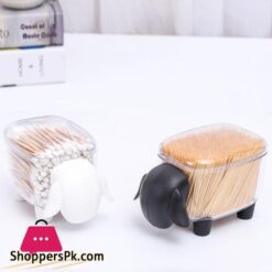 Cotton Swab Storage Box Sheep Elephant Dust Proof Toothpick Holder Organizer