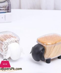 Cotton Swab Storage Box Sheep Elephant Dust-Proof Toothpick Holder Organizer 36 Cotton Swab Storage Box Sheep Elephant Dust Proof Toothpick Holder Organizer