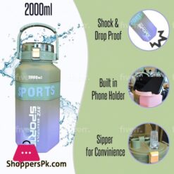 Gradient Color 3 Pcs Water Bottle Set Bpa Free Plastic Water Bottle 16 3 Pcs Water Bottle With Straw 68Oz 24Oz 10Oz Big Water Jug Includes 1 Cleaning Brush And 1 Straw Brush Free Bpa Free Water Bottle 2 Liter Water Bottles Plastic Water Bottle Gradient Green