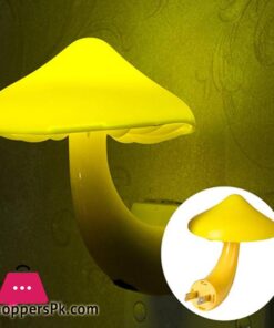 Intelligent Optical Control Switch Mushroom Shaped Yellow LED Night Light Lamp