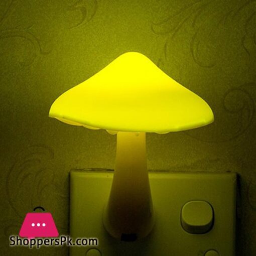 Intelligent Optical Control Switch Mushroom Shaped Yellow LED Night Light Lamp