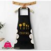 Kitchen Cooking Apron With Hand Wipe Pockets Waterproof For Cooking Baking
