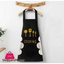 Kitchen Cooking Apron With Hand Wipe Pockets Waterproof For Cooking Baking