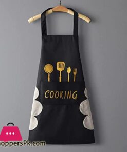 Kitchen Cooking Apron With Hand-Wipe Pockets Waterproof For Cooking Baking 11 Kitchen Cooking Apron With Hand Wipe Pockets Waterproof For Cooking Baking
