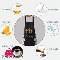 Kitchen Cooking Apron With Hand-Wipe Pockets Waterproof For Cooking Baking 11 Kitchen Cooking Apron With Hand Wipe Pockets Waterproof For Cooking Baking