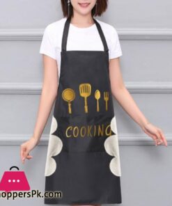 Kitchen Cooking Apron With Hand-Wipe Pockets Waterproof For Cooking Baking 15 Kitchen Cooking Apron With Hand Wipe Pockets Waterproof For Cooking Baking