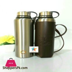 Large Capacity 1500Ml Sus304 Stainless Steel Water Bottle Insulated Thermos Hot Cold Vacuum Flask With Leather Cover