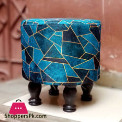 Round Ottoman Stool Wooden Soft Rest Chair Footstool Seat (Set of 2 )