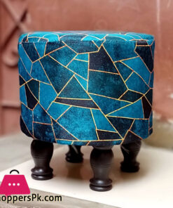 Round Ottoman Stool Wooden Soft Rest Chair Footstool Seat (Set of 2 )
