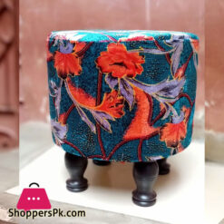 Round Ottoman Stool Wooden Soft Rest Chair Footstool Seat (Set of 2 )