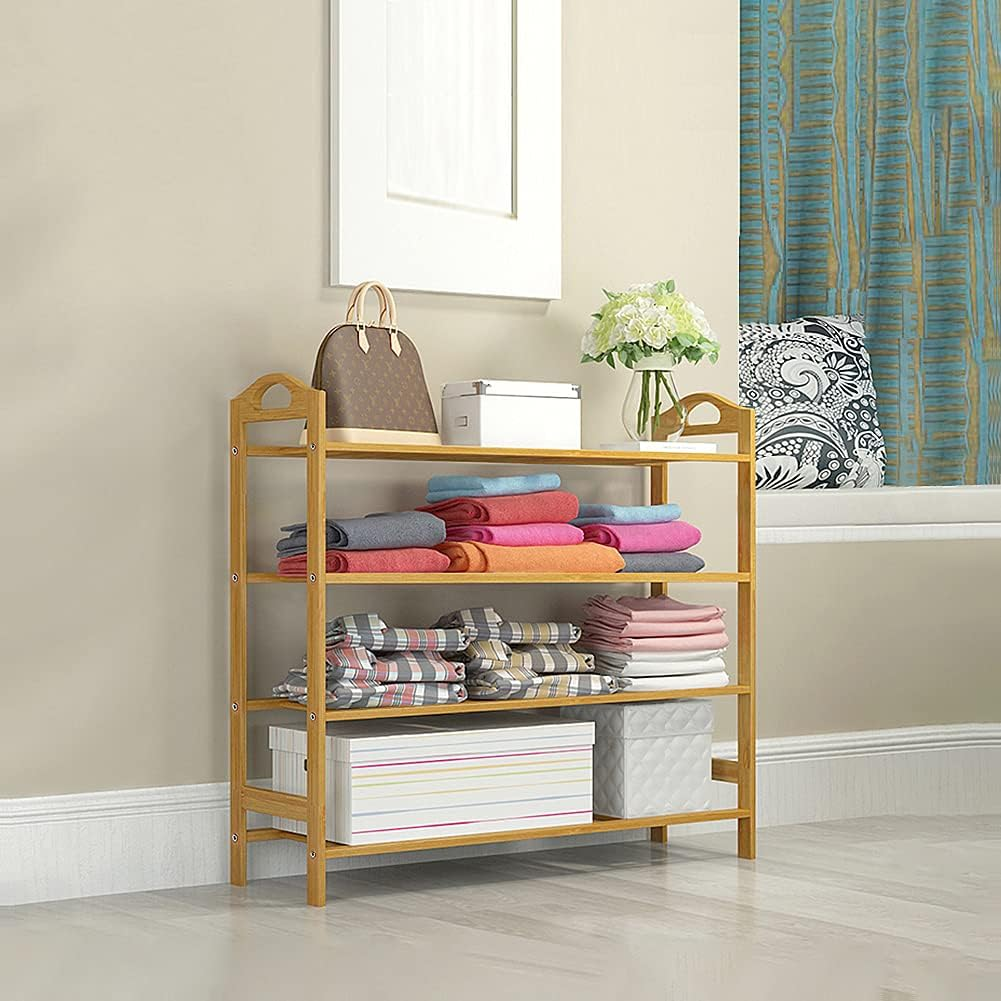 Bamboo Wood Shoe Rack 4 Layers