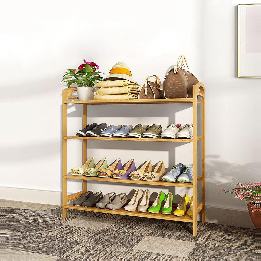 Bamboo Wood Shoe Rack 4 Layers