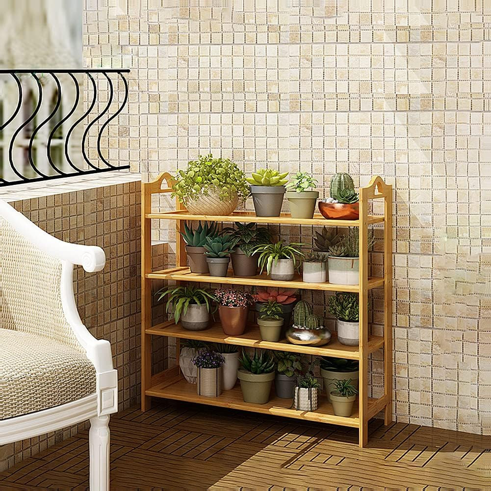 Bamboo Wood Shoe Rack 4 Layers
