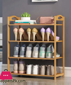 Bamboo Wood Shoe Rack 4 Layers