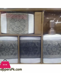 Beautiful Floral Design Ceramic Bathroom Set Of 4 Pcs 5 Beautiful Floral Design Ceramic Bathroom Set Of 4 Pcs - Image 2
