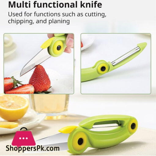 Cartoon Fruit Peeling Knife Stainless Steel Peeler Peeling Apples Kitchen Vegetable Fruit Sharp Multi-function 2 In 1 Knife