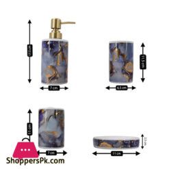 Ceramic Bathroom Accessories Set Of 4 Bath Set With Soap Dispenser