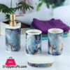 Ceramic Bathroom Accessories Set of 4 Bath Set with Soap Dispenser