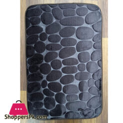 Cobblestone Embossed Bathroom Bath Mat, Coral Fleece Non-Slip Carpet In Bathtub Floor Rug For Shower Room Doormat Memory Foam Pad 50 X 80Cm