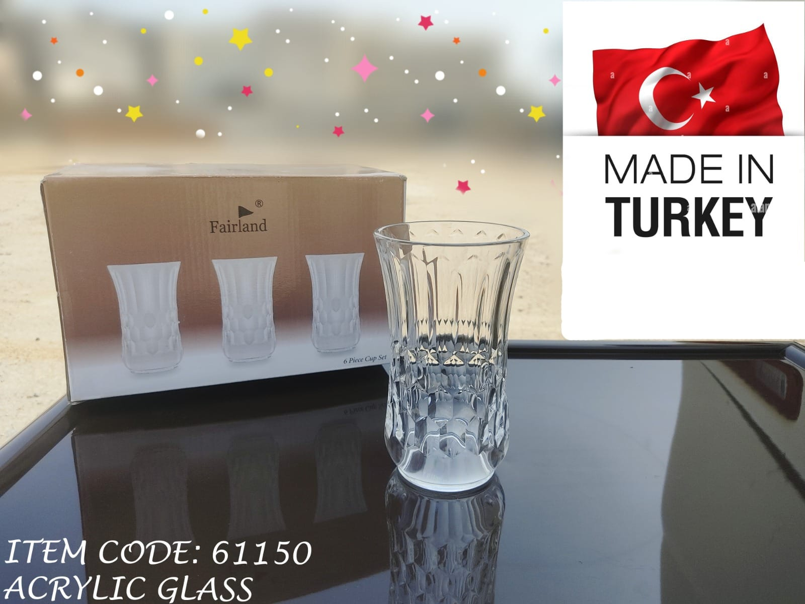 Fairland Acrylic Glass 61150 Set of 6 Turkey Made