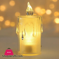 Flameless Led Candles Light Plastic Pillar Flickering Candle Night Light For Home Set Of 3