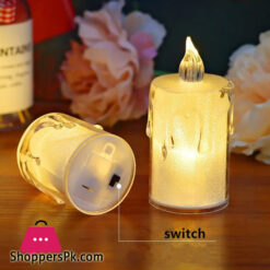 Flameless Led Candles Light Plastic Pillar Flickering Candle Night Light For Home Set Of 3