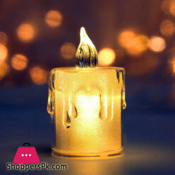 Flameless Led Candles Light Plastic Pillar Flickering Candle Night Light For Home Set Of 3