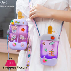 Girls Water Sippy Cup Ice Cream Stick Lady Water Bottles With Straw Leakproof Water Bottles Outdoor Women'S Sports Gym Bottle