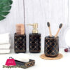 Golden Net Pattern Ceramic Bathroom Set Of 4 Pcs