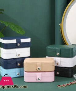 Large Capacity Jewelry Box Double Drawer Earrings Necklace Ring Storage Box Outdoor Travel Portable Jewelry Storage Box