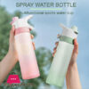 Portable Sports Spray Bottle Clear Water Bottle Bpa Free Tool, For School Gym Travel For Girls Boys 500Ml