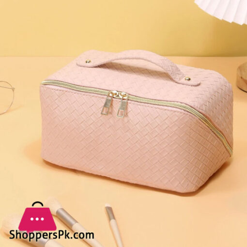 PU Leather Handbag for Women Makeup Pouch Waterproof Multifunctional Bath Kit