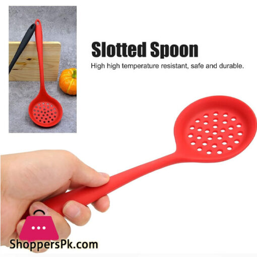 Silicone Slotted Spoon Multifunction Soft Ladle Strainer Food Grade High Temperature Resistant Kitchen Utensil