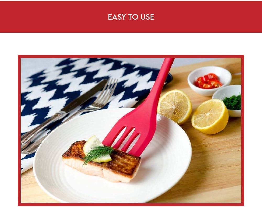 Silicone Spatula Kitchen Spatula Heat Resistant Durable And Strong Slotted Turner Spatula Scratch Free