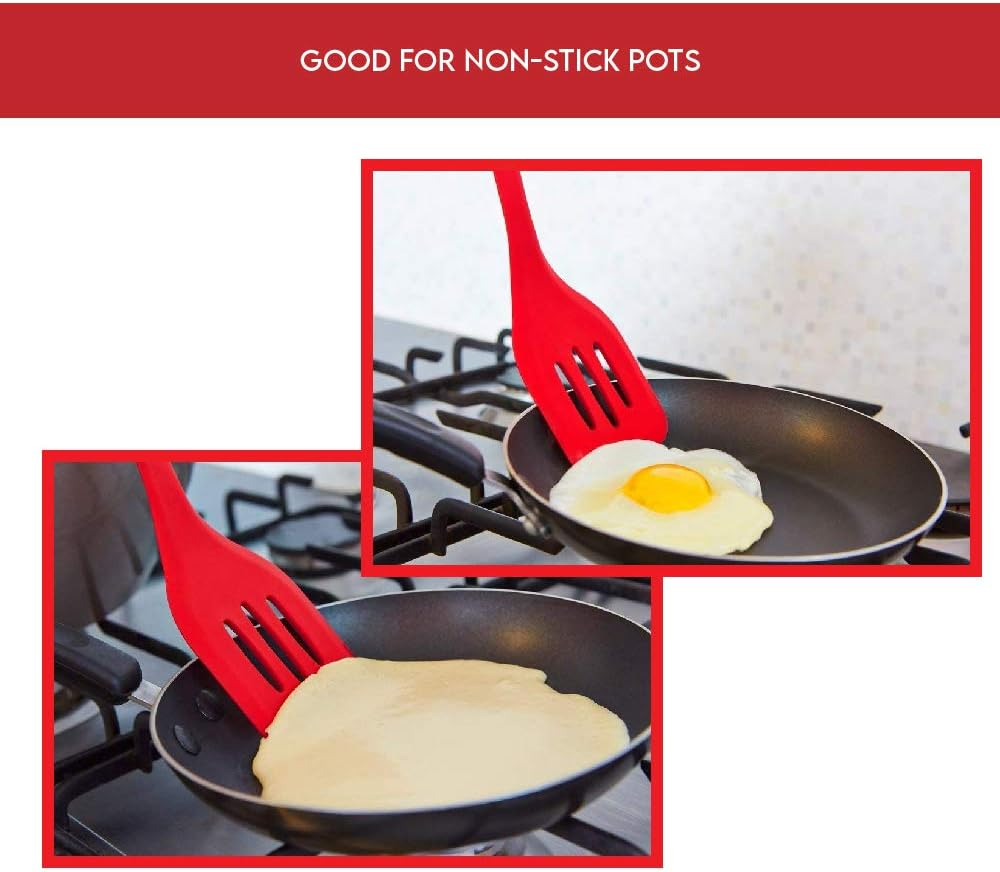 Silicone Spatula Kitchen Spatula Heat Resistant Durable And Strong Slotted Turner Spatula Scratch Free