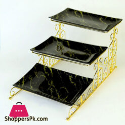 Solecasa 3-Tier Marble Serving Platter