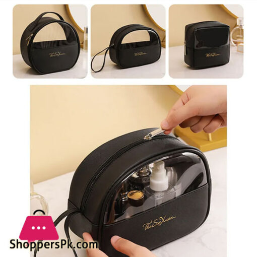 Transparent Cosmetics & Travel Compact Black Bag for Toiletries Travel Practical Accessories