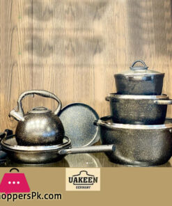 Uakeen Germany 20 Pieces Non Stick Granite Cookware Set