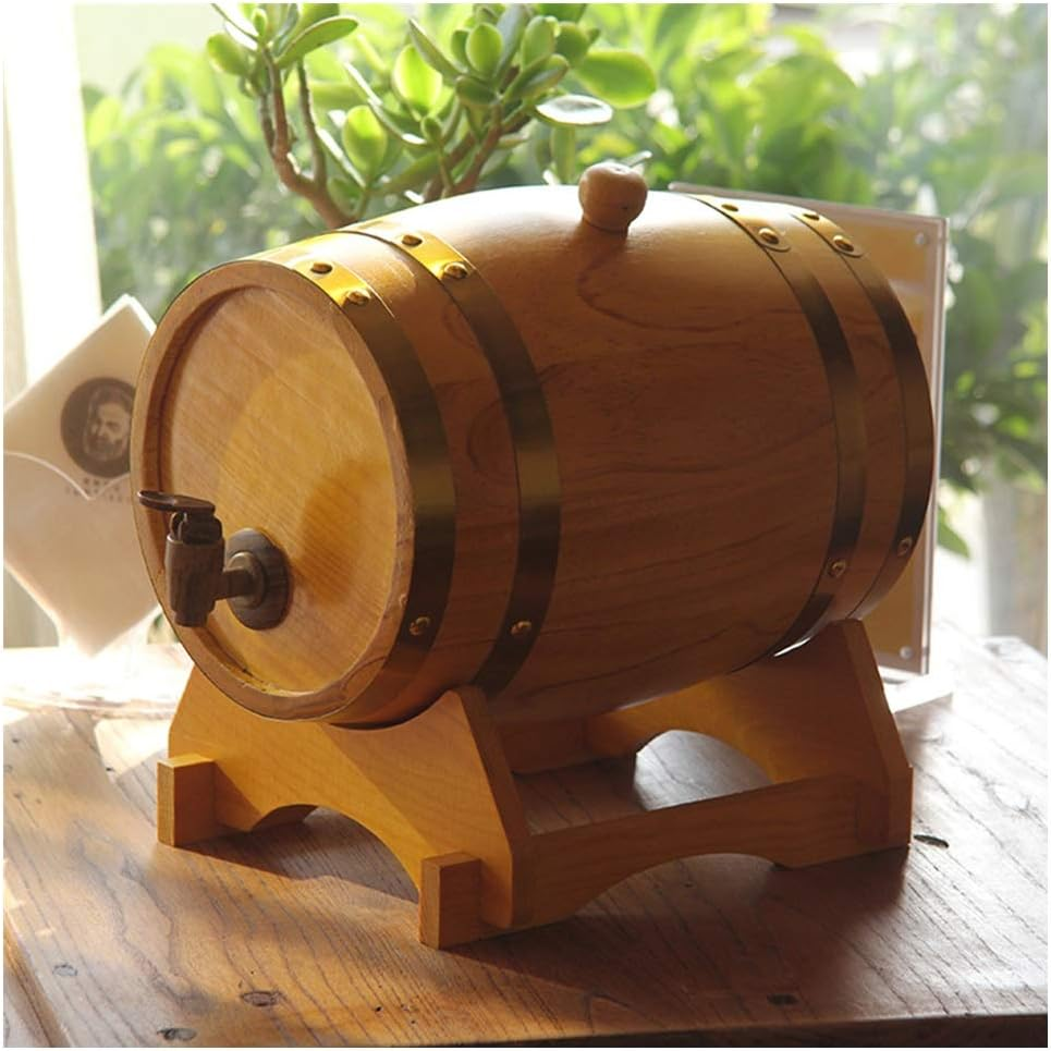 Wooden Barrel Bucket 3L Handmade Solid Wood Bucket With Stand For Storing Drinks 4 Wooden Barrel Bucket 3L Handmade Solid Wood Bucket With Stand For Storing Drinks