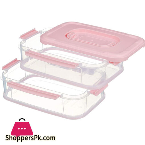 2 Tier Box Storage with Handle 2 Tier Lunch Box Storage Box Fridge Container with Lid Stacktable
